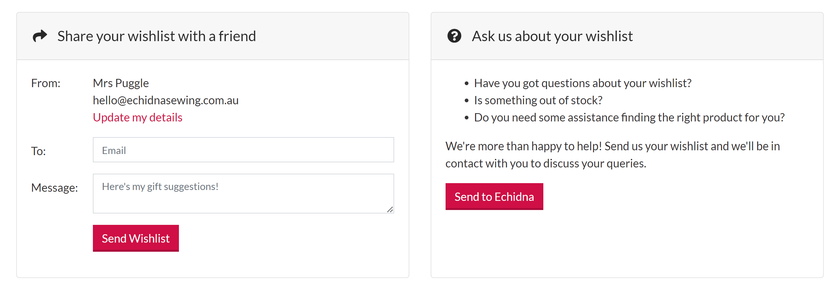 Create a Wishlist